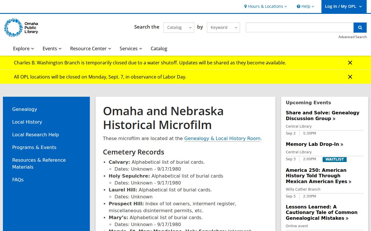 Omaha city directory historical microfilm collection