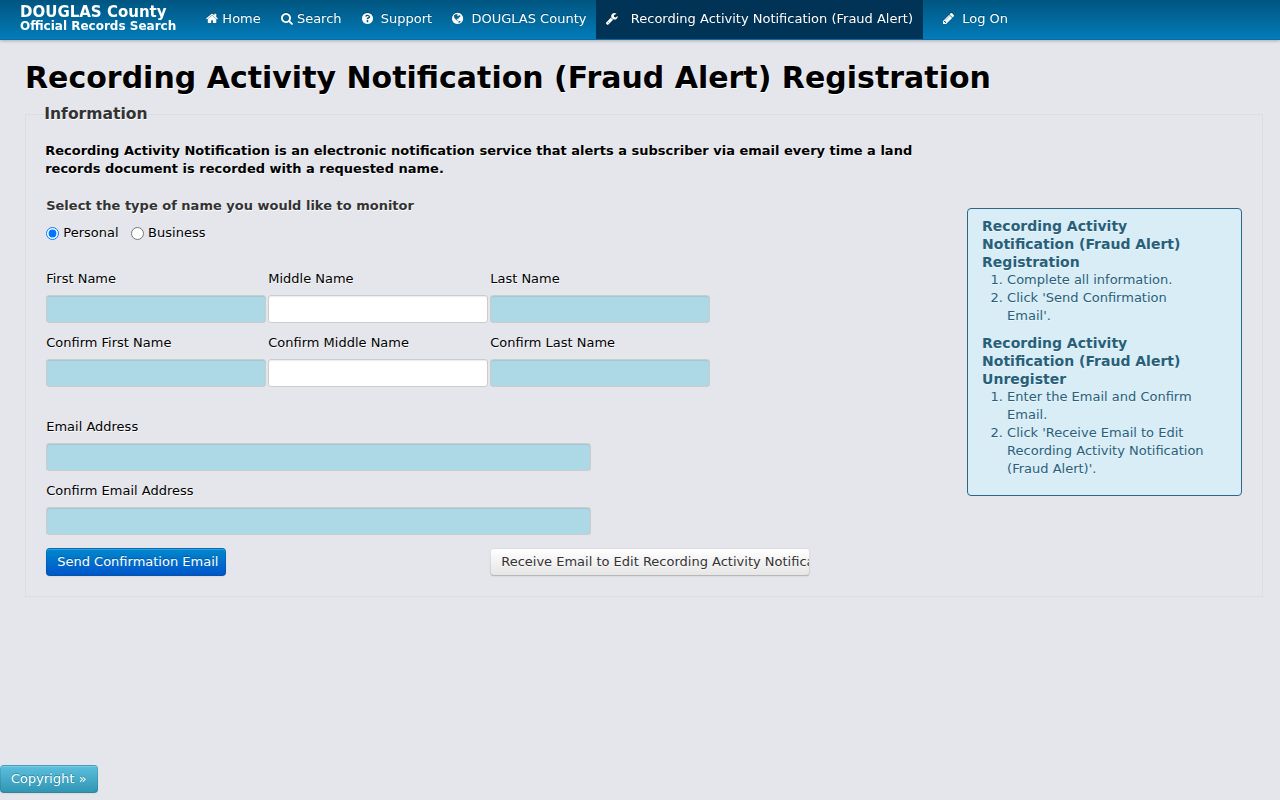 Omaha residents directory Douglas County recording fraud alert form