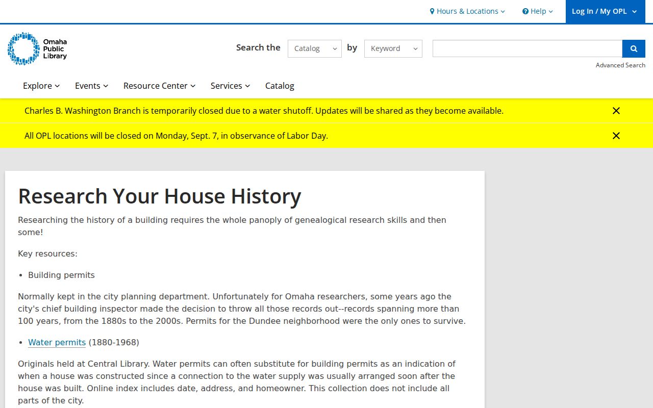 Omaha previous residents house-history research guide