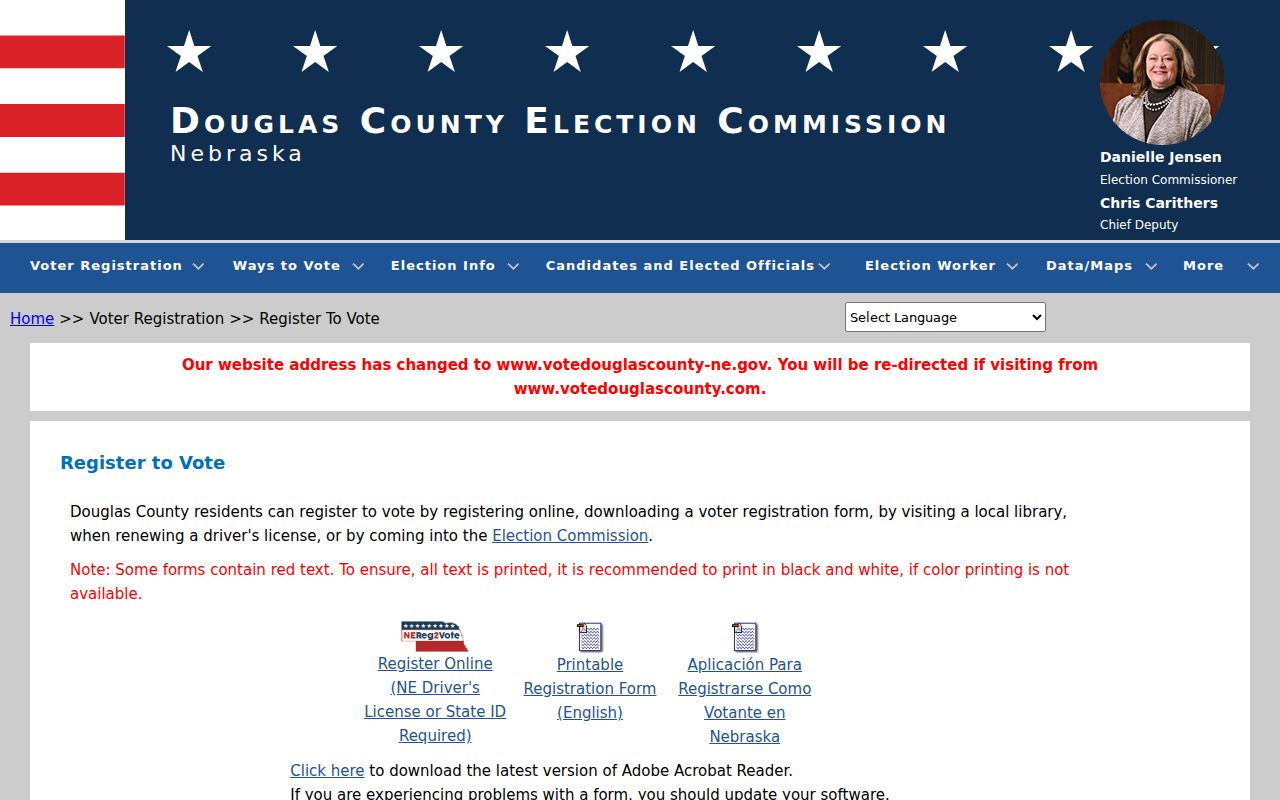 Omaha resident lookup context from Douglas County voter registration