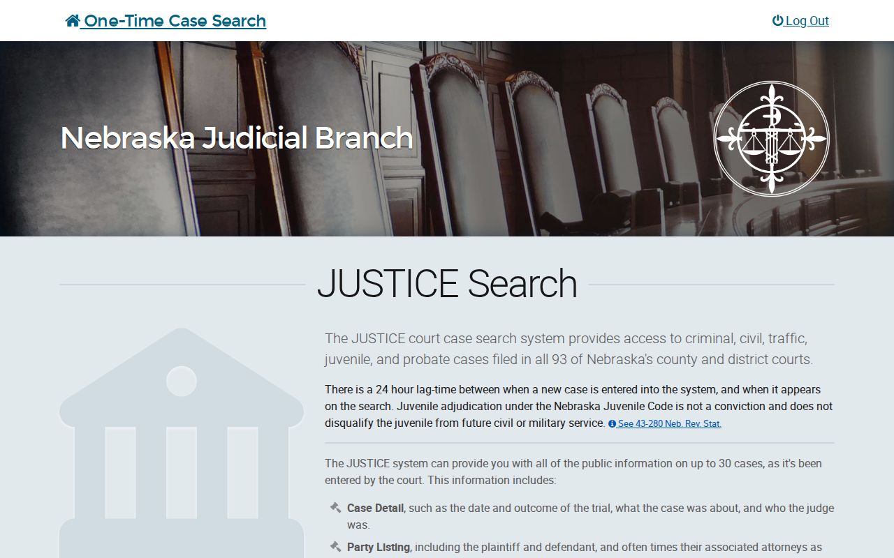 Omaha resident lookup fields on Nebraska case-name search